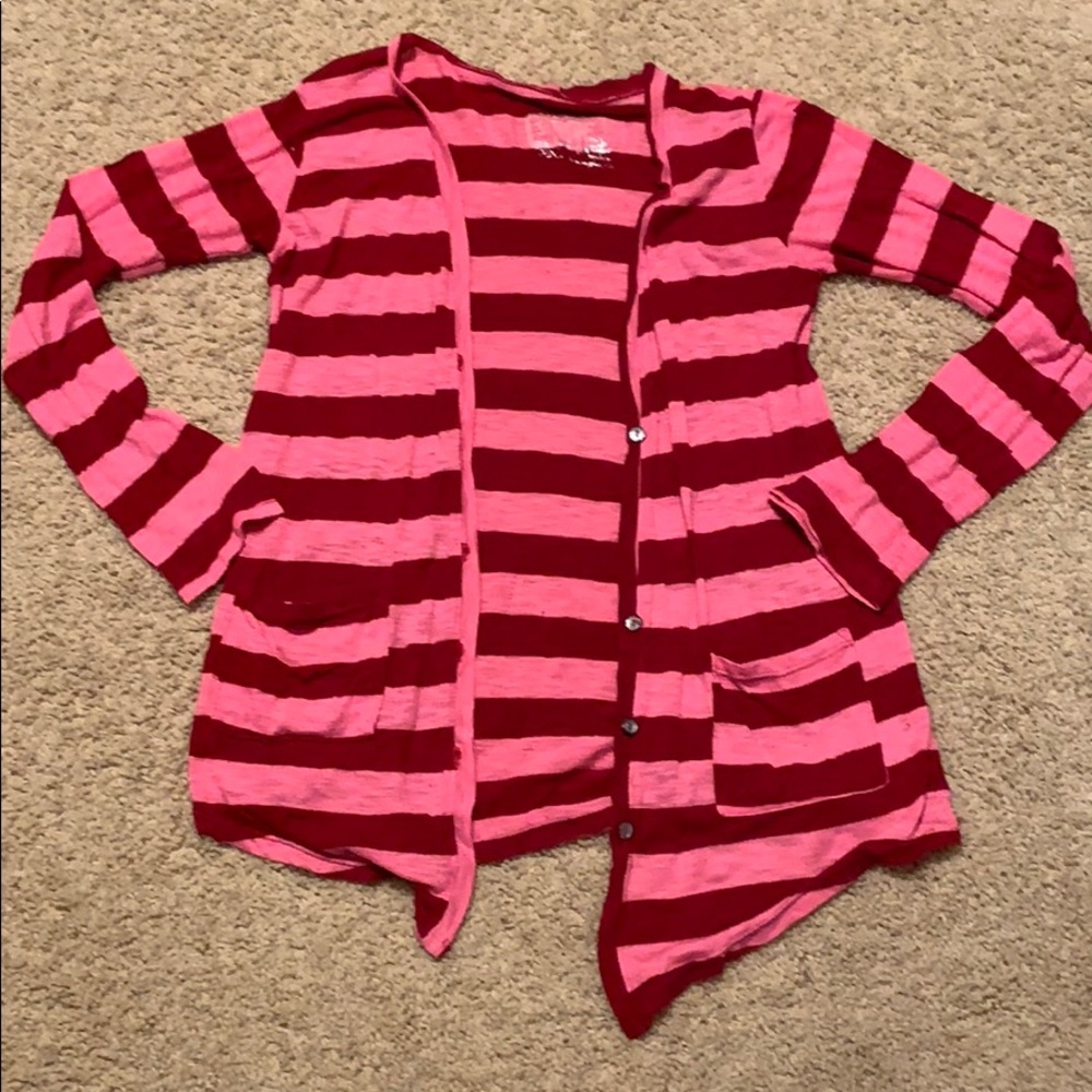 Pink and red cardigan